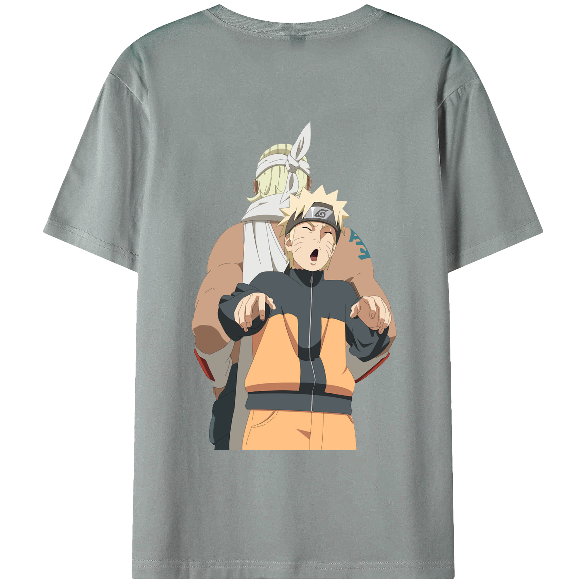 （画像用） NARUTO -ナルト- うずまき ナルト Uzumaki Naruto 綿100％ メンズ半袖Tシャツ（バックプリント） 通気性